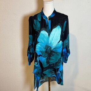 NWT Frank Lyman Floral Print Tunic Blouse size 6